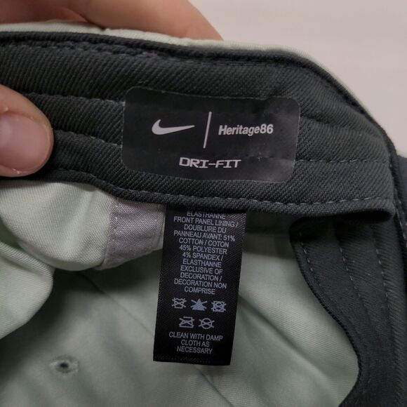Nike Swoosh Slideback Hat Green OSFM Heritage 86 Dri-Fit Leather Strap - Picture 7 of 8